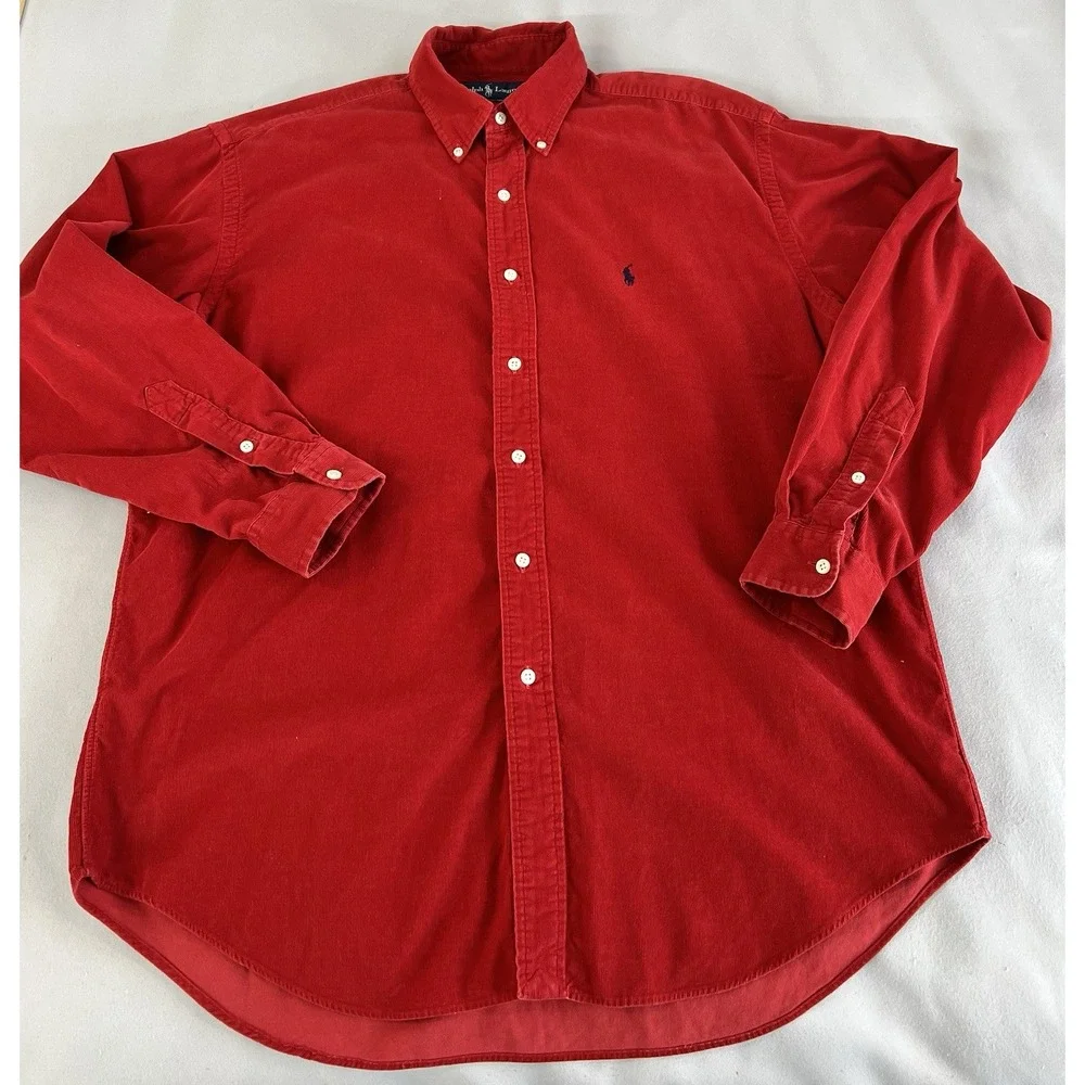 Polo Ralph Lauren‎ Men's Classic Fit Corduroy Blake Cotton  Red Sz Large